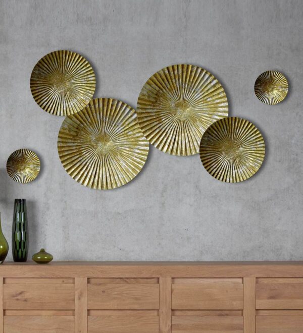 Beautiful Wrought Iron Abstract Wall Art In Gold